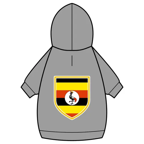 Uganda Black Yellow Red Bands Pet Hoodie — back_dtf view