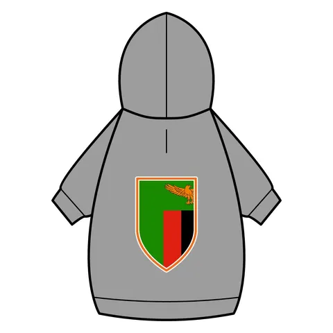 Zambia Green Field & Orange Eagle Pet Hoodie — back_dtf view