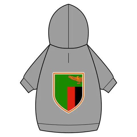 Zambia Green Field & Orange Eagle Pet Hoodie — back_dtf view