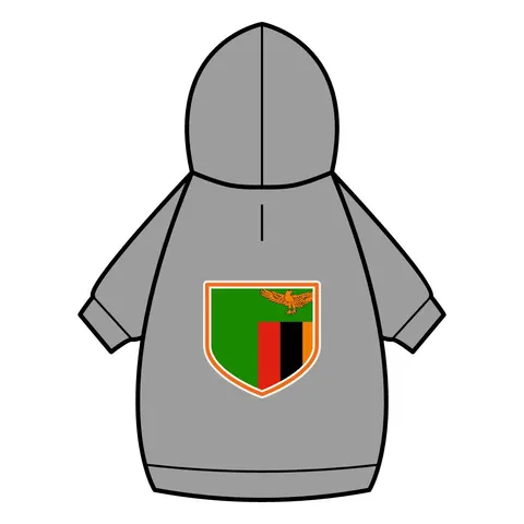 Zambia Green Field & Orange Eagle Pet Hoodie — back_dtf view
