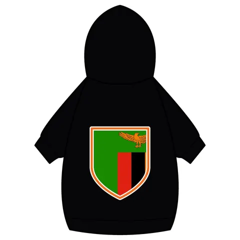Zambia Green Field & Orange Eagle Pet Hoodie — back_dtf view