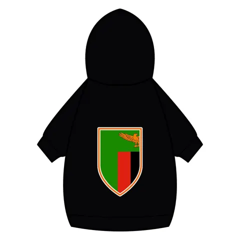 Zambia Green Field & Orange Eagle Pet Hoodie — back_dtf view