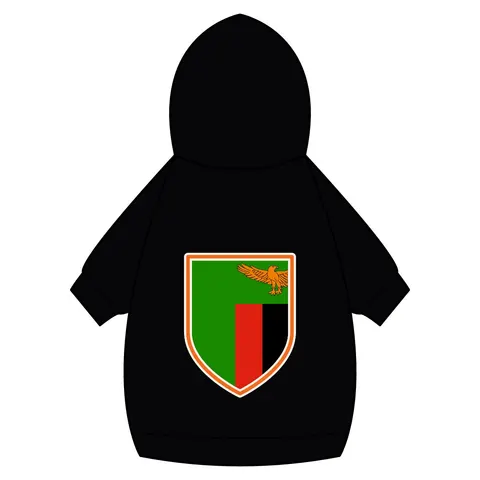 Zambia Green Field & Orange Eagle Pet Hoodie — back_dtf view