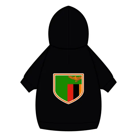 Zambia Green Field & Orange Eagle Pet Hoodie — back_dtf view
