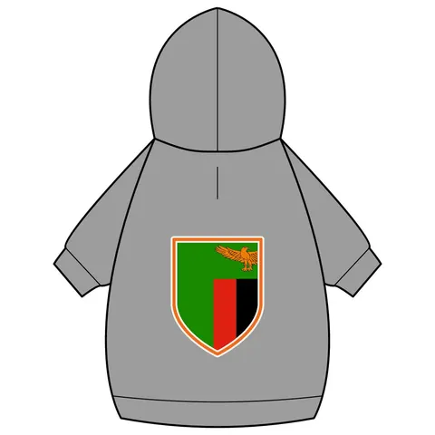 Zambia Green Field & Orange Eagle Pet Hoodie — back_dtf view