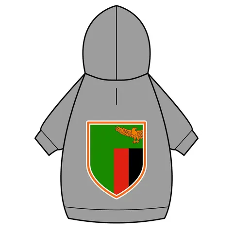 Zambia Green Field & Orange Eagle Pet Hoodie — back_dtf view