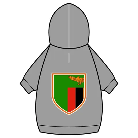 Zambia Green Field & Orange Eagle Pet Hoodie — back_dtf view