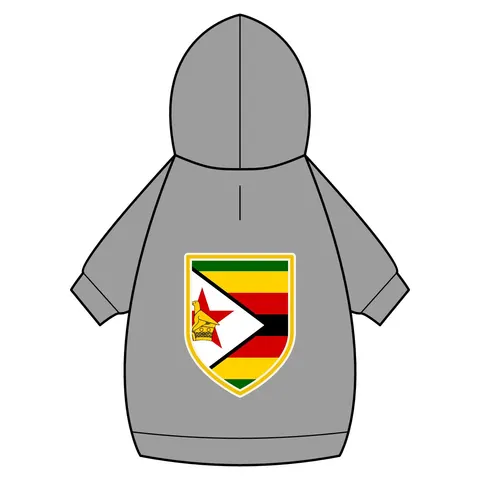 Zimbabwe Stripes & Triangle Pet Hoodie — back_dtf view