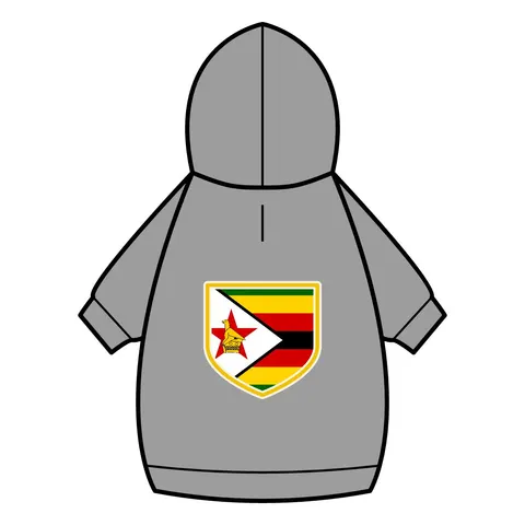 Zimbabwe Stripes & Triangle Pet Hoodie — back_dtf view