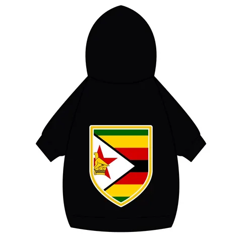 Zimbabwe Stripes & Triangle Pet Hoodie — back_dtf view