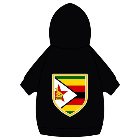 Zimbabwe Stripes & Triangle Pet Hoodie — back_dtf view