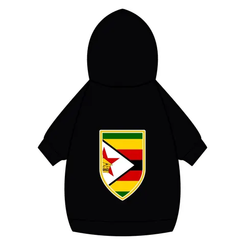 Zimbabwe Stripes & Triangle Pet Hoodie — back_dtf view