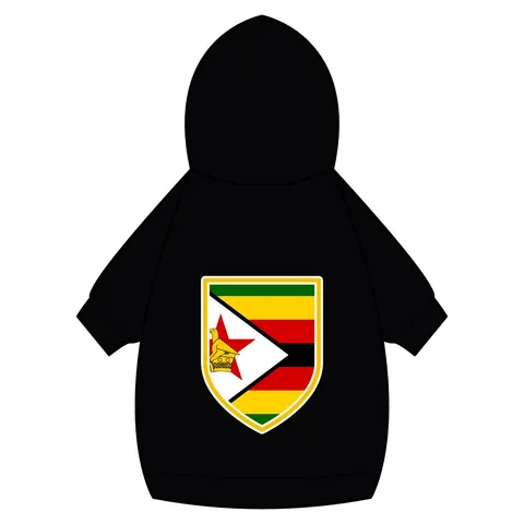 Zimbabwe Stripes & Triangle Pet Hoodie — back_dtf view