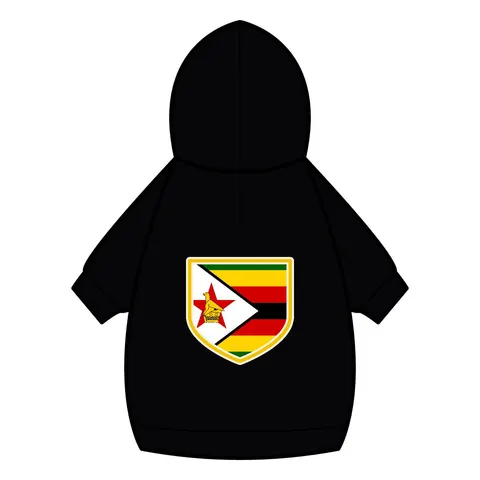 Zimbabwe Stripes & Triangle Pet Hoodie — back_dtf view