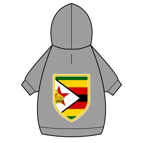 Zimbabwe Stripes & Triangle Pet Hoodie — back_dtf view