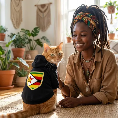 Zimbabwe Stripes & Triangle Pet Hoodie