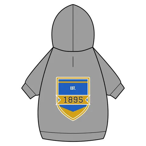 Fort Valley State 1895 Blue & Gold Pet Hoodie — back_dtf view