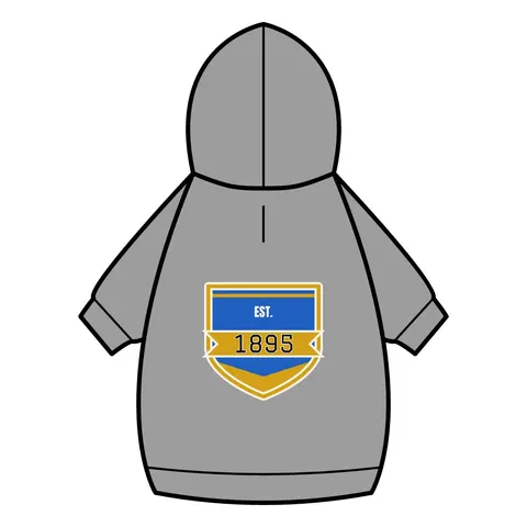 Fort Valley State 1895 Blue & Gold Pet Hoodie — back_dtf view