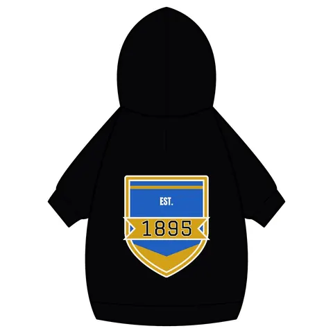 Fort Valley State 1895 Blue & Gold Pet Hoodie — back_dtf view