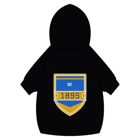Fort Valley State 1895 Blue & Gold Pet Hoodie — back_dtf view