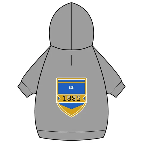 Fort Valley State 1895 Blue & Gold Pet Hoodie — back_dtf view