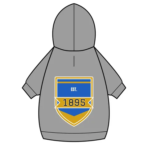 Fort Valley State 1895 Blue & Gold Pet Hoodie — back_dtf view