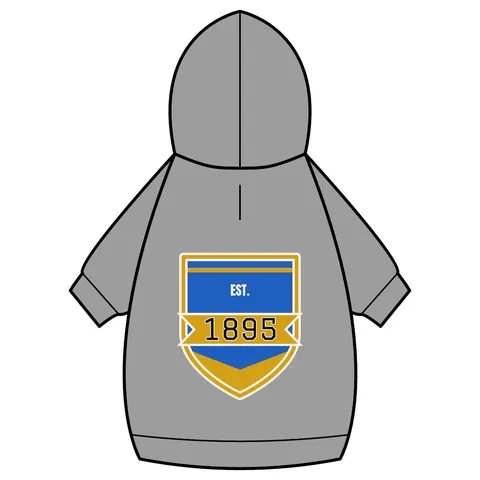 Fort Valley State 1895 Blue & Gold Pet Hoodie — back_dtf view
