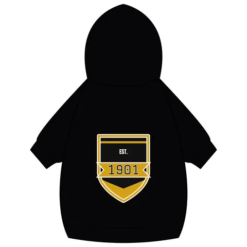 Grambling 1901 Black & Gold Edge Pet Hoodie — back_dtf view