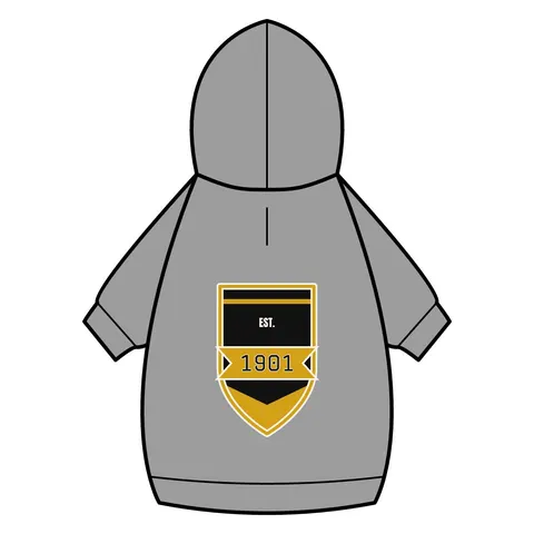 Grambling 1901 Black & Gold Edge Pet Hoodie — back_dtf view