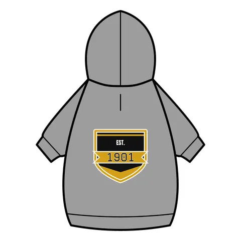 Grambling 1901 Black & Gold Edge Pet Hoodie — back_dtf view