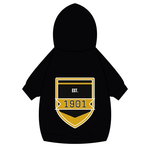 Grambling 1901 Black & Gold Edge Pet Hoodie — back_dtf view