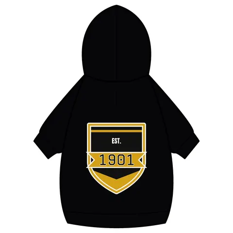 Grambling 1901 Black & Gold Edge Pet Hoodie — back_dtf view