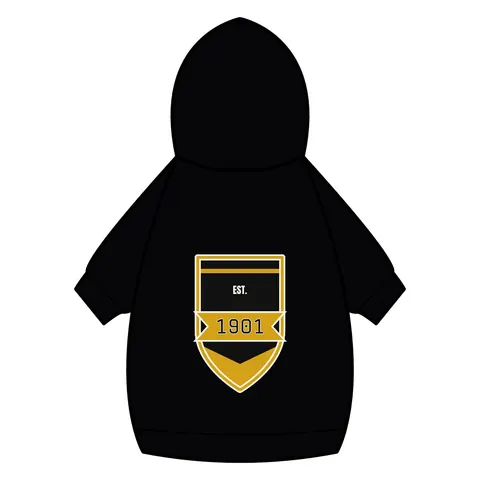 Grambling 1901 Black & Gold Edge Pet Hoodie — back_dtf view