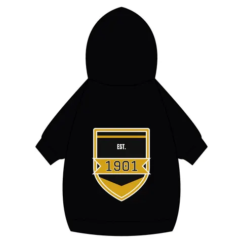 Grambling 1901 Black & Gold Edge Pet Hoodie — back_dtf view