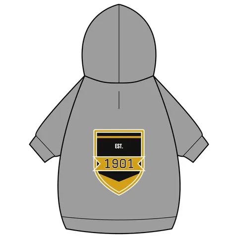 Grambling 1901 Black & Gold Edge Pet Hoodie — back_dtf view