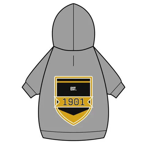 Grambling 1901 Black & Gold Edge Pet Hoodie — back_dtf view
