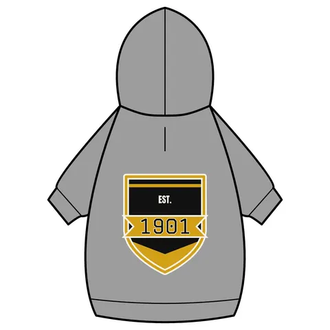 Grambling 1901 Black & Gold Edge Pet Hoodie — back_dtf view