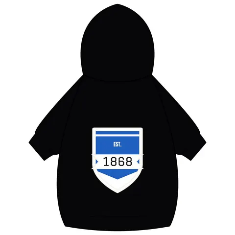 Hampton 1868 Blue & White Wave Pet Hoodie — back_dtf view