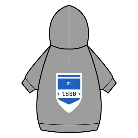 Hampton 1868 Blue & White Wave Pet Hoodie — back_dtf view