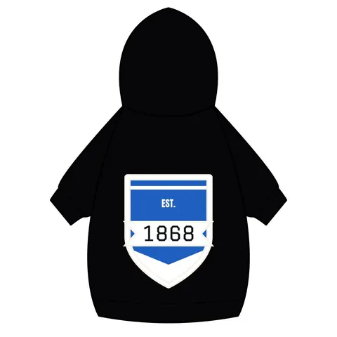Hampton 1868 Blue & White Wave Pet Hoodie — back_dtf view