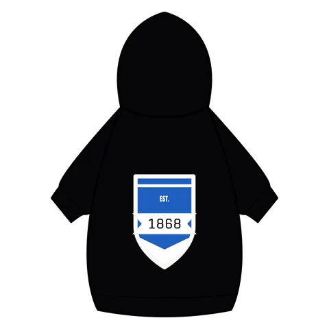 Hampton 1868 Blue & White Wave Pet Hoodie — back_dtf view