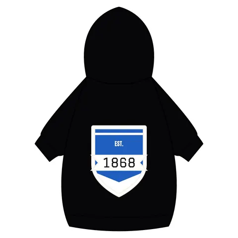 Hampton 1868 Blue & White Wave Pet Hoodie — back_dtf view