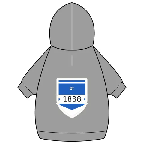 Hampton 1868 Blue & White Wave Pet Hoodie — back_dtf view