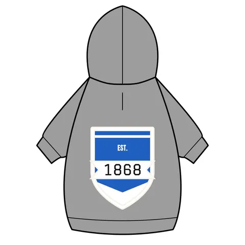 Hampton 1868 Blue & White Wave Pet Hoodie — back_dtf view