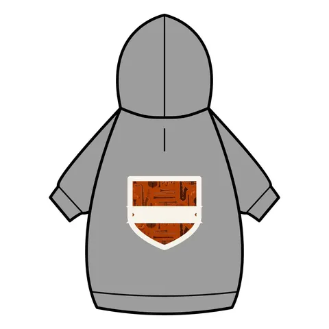 Harlem Jazz Silhouettes Pet Hoodie — back_dtf view