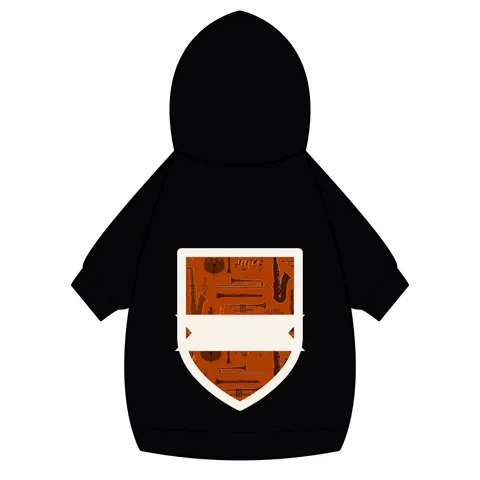 Harlem Jazz Silhouettes Pet Hoodie — back_dtf view