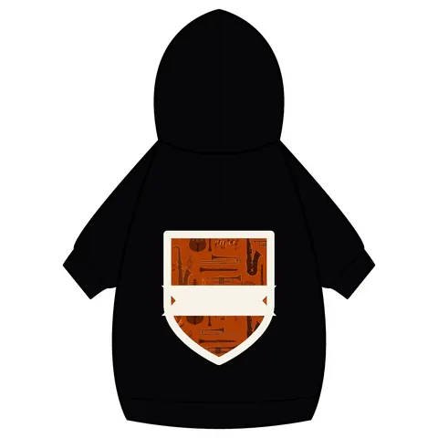 Harlem Jazz Silhouettes Pet Hoodie — back_dtf view