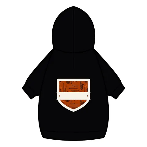 Harlem Jazz Silhouettes Pet Hoodie — back_dtf view
