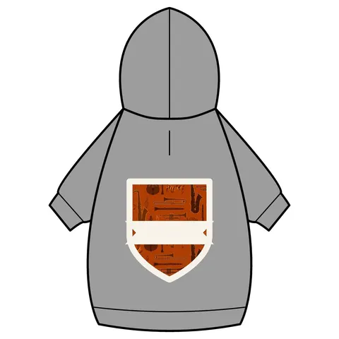 Harlem Jazz Silhouettes Pet Hoodie — back_dtf view