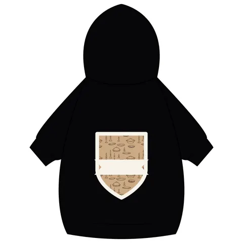 Holiday Family Dinner Icons Pet Hoodie — back_dtf view
